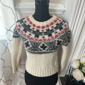 Polo by Ralph Lauren Cream and Red Crew Neck Sweater